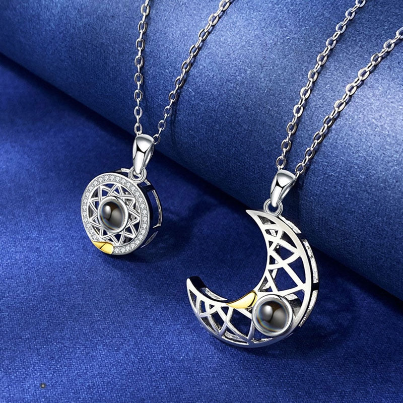 Collar del Amor Sol y Luna - SAN VALENTÍN - Te Amo en 100 Idiomas